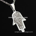 Diamond hand of Fatima necklace stainless steel Palm jewelry wholesale